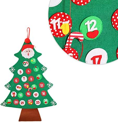 Amosfun Noel Advent Takvim Asılı Noel Geri Sayım Takvim Noel Süslemeleri için (Yeşil)