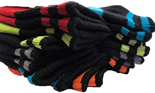 BodyGlove Çocuğun Çeyrek Kesim Yastık Taban Çorap Siyah Renk Çok (10'lu Paket) (7-8. 5)