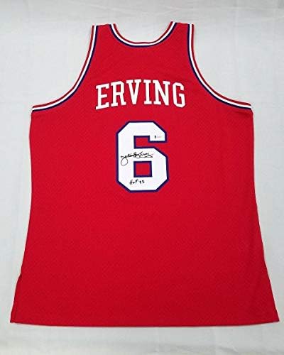 Julius Dr. J. Erving İmzalı Philadelphia 76ers Mitchell & Ness Swingman Forması W/HOF 93 Beckett Tanık İmzalı NBA Formaları