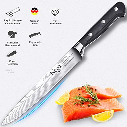 Sashimi Suşi Bıçağı - Nego Yanagiba Bıçağı Suşi ve Sashimi Kesmek İçin 8.5 İnç Keskin Bıçak, Balık Filetosu ve Dilimleme, Ergonomik