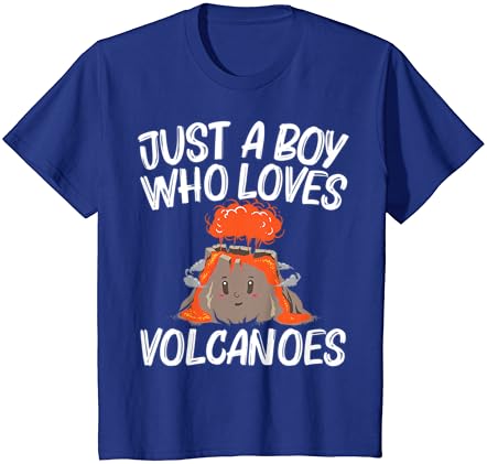 Serin Volkan Hediye Erkek Çocuklar İçin Lava Magma Erüpsiyonu Jeoloji T-Shirt