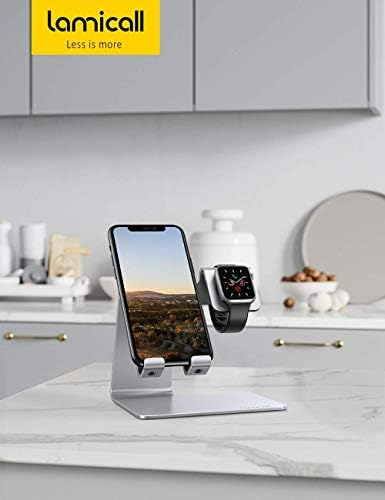 Apple Watch telefon Tutucu için standı 2 in 1: Lamicall Masaüstü Standı Tutucu Şarj İstasyonu Dock Apple İzle SE Serisi ile