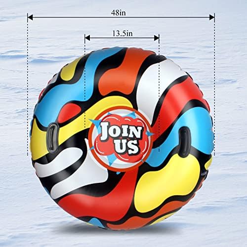 SANKUU Kar Tüpü-Çocuklar ve Yetişkinler için 48 İnç Şişme Kar Kızakları-Kış Açık Hava Sporları için Dev Ağır Hizmet Tipi 0.6