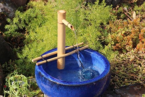 Bambu Aksan Su Çeşmesi ve Pompa Kiti-12 inç Genişliğinde, Ayarlanabilir Dal Stili Desteği, Bölünmeye Dayanıklı Bambu-DIY İç/Dış