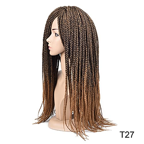 6 Packs 20 İnç Kalın Kutu Örgüler Tığ Örgüler Saç Ekleme Sentetik Örgü saç 3X Kutusu Örgü Tığ Saç (20 İnç, T27 (T27)