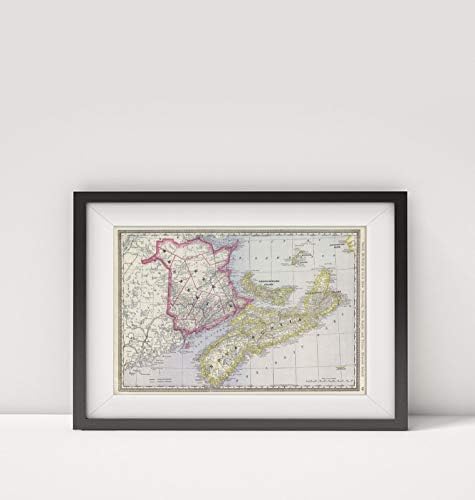 1889 Kanada Haritası|New Brunswick, Nova Scotia ve Prince Edward Adası|Başlık: Rand, McNally & Co.'s