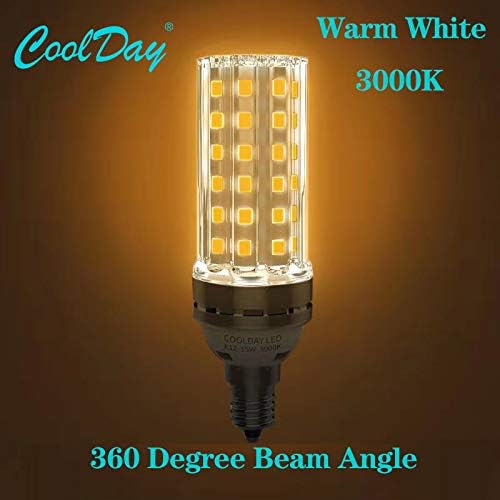 E12 LED Ampuller, 15 W LED Şamdan Ampuller, 120 Watt Eşdeğer, 3000 K Sıcak Beyaz, 1500LM, dekoratif Taban Mum E12 Olmayan Dim