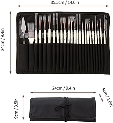 Aibesy Sanatçı Boya Fırçaları Set 23 pcs Farklı Boyutları Profesyonel Boya Fırçası Naylon Saç ahşap saplı Kazıyıcı ile Taşınabilir