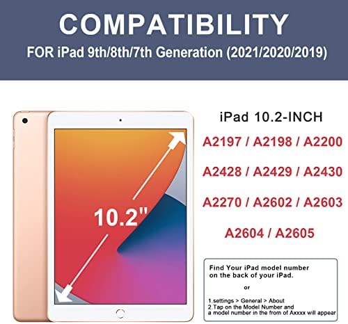 LovRug için Uyumlu iPad 9th / 8th / 7th Nesil Kılıf (2021/2020/2019) iPad 10.2 Kılıf ile kalemlik, Yumuşak TPU Saydam Buzlu