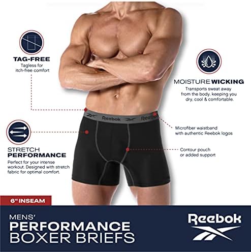 Reebok Erkek İç Giyim - Performans Boxer Külot (3'lü Paket)