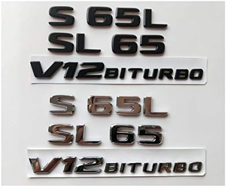 Krom Siyah Mektuplar Amblemler Rozetleri Sticker Mercedes Benz Için W222 V222 X222 C217 A217 R213 S65 S65L SL65 AMG V12 BITURBO