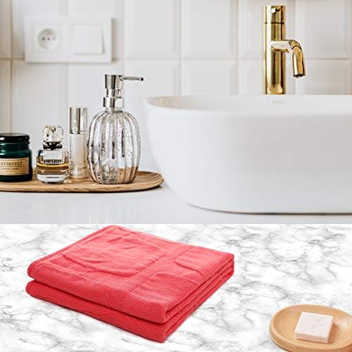 VWMYQ Banyo Havlusu 4'lü Set, Süper Yumuşak Pamuklu, Dayanıklı Yüksek Emici Yumuşak Bez-13 x 29 (kırmızı)