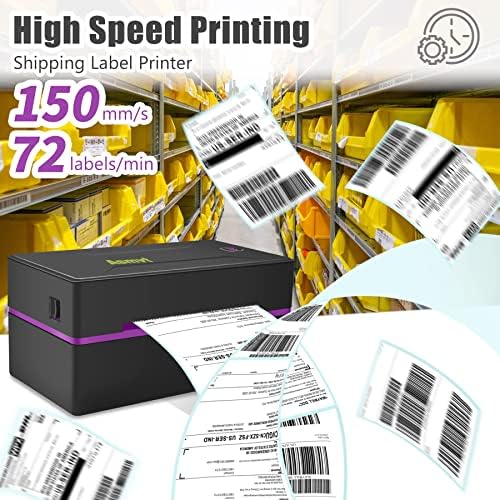 , Ebay, Shopify ve FedEx ile Uyumlu, Nakliye Paketleri için 500 Etiket Kağıdı, Kağıt Tutucu,150 mm/sn Nakliye Etiketi Yazıcısı