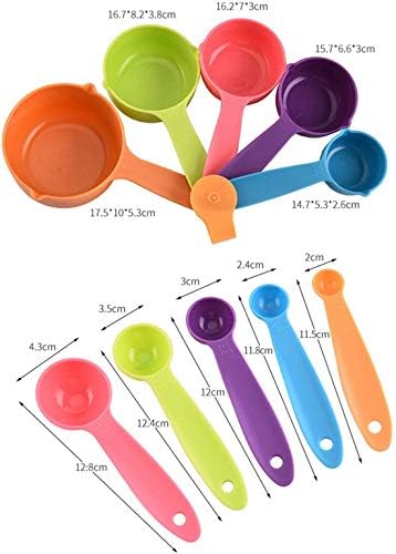 Liberty, Pişirme Araçları Plastik Ölçüm Fincan ölçüm Kaşıkları Mutfak Kurutucular ve Sıvılar için Ölçekler ile 10 Renk Setleri