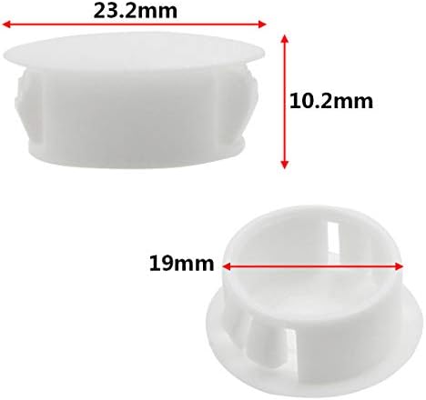 Qjaıune 60 Paket 19mm (3/4) Yuvarlak Plastik Delik Fiş Beyaz, gömme Tip Delik Fişler, panel Delik Raptiye Kapak için Mobilya