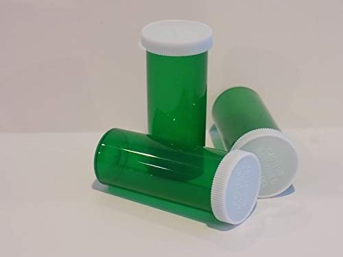 Plastik Reçete Yeşil Şişeler / Şişeler 25 Paket w / Non-CHİLDPROOF SNAP Caps 8 Dram Boyutu-Yeni