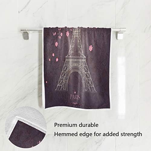 ALAZA Paris eyfel kulesi ışık emici yumuşak banyo havlusu kadın erkek yetişkinler için, 15 x 30 inç