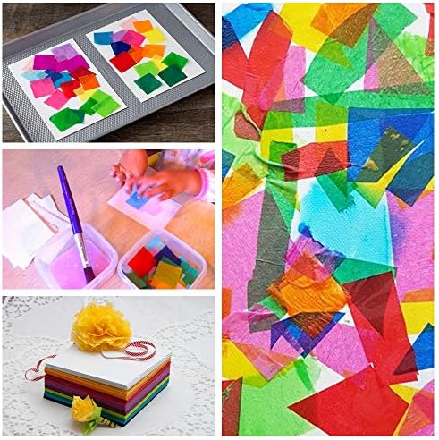Exquiss 2400 Yaprak Doku Kağıt Kareler 4 inç Toplu 24 Renkler için Sanat Kağıt Zanaat Ezme Sanat Çocuklar Zanaat DIY Zanaat