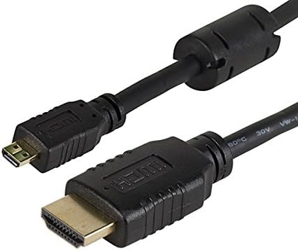 Monoprice Yüksek Hızlı HDMI Kablosu-1,5 Fit-Siyah / HDMI Mikro Konektörlü, 4K @ 24Hz, 10,2 Gbps, 34AWG