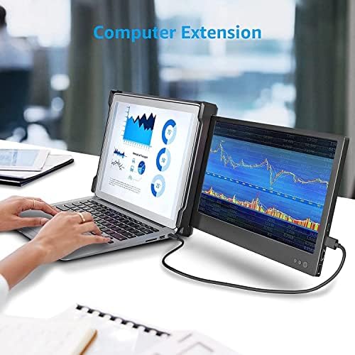 P1 12 Takılabilir Taşınabilir Monitör için Laptop FHD IPS Dönen Çift Dizüstü Ekran / Mac, PC, Krom OS Uyumlu / 13 -16 dizüstü