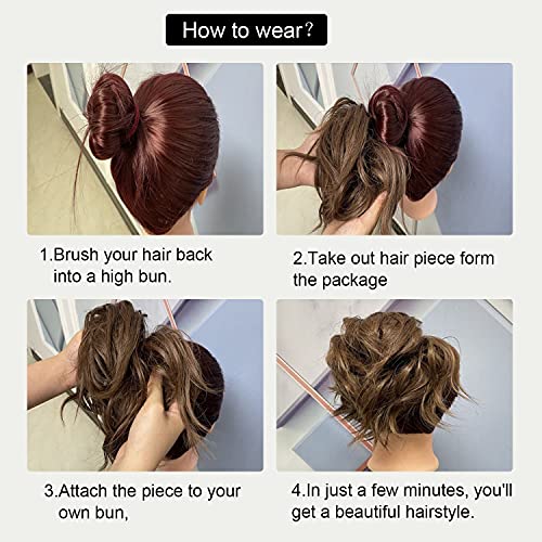 Bingsing Kısa Saç Dağınık Topuz Saç Parçası Kadınlar İçin Zarif Dağınık Topuz Scrunchie saç ekleme Kısa Saç kadın Sahte Saç