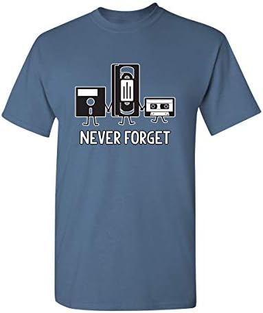 Asla unutma Retro Vintage Kaset teyp Grafik Yenilik Erkek Komik T Shirt