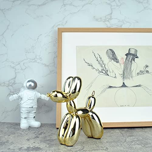Balon Köpek Heykeli Elektrolizle Parlak Yüzey Modern Ev Dekor Küçük Boy Hayvan Heykel (Altın)
