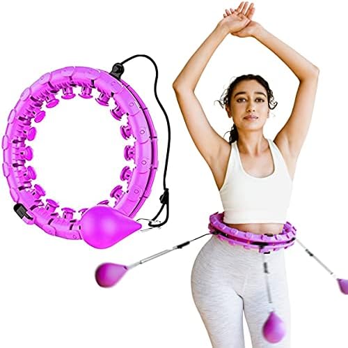 OuterFits Trendy Hoop Akıllı Ağırlıklı Hula Fitness Çemberler Kilo Kaybı için-24 Ayrılabilir Knot Ayarlanabilir Herhangi Bir