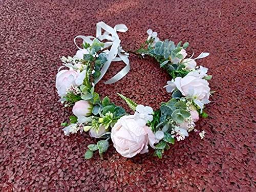 Funsveta El Yapımı Gelin Çiçek Taç Çiçek Kafa Gelin Çelenk Nedime Düğün Festivali Analık Potoshoot Kıyafetler