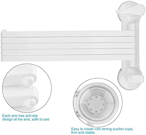Rıyyow Plastik Banyo Mutfak Havlu Raf Aparatı Duvar Emme Tipi Beş Kol 180 Derece Dönen Asılı Çubuk Banyo Araçları