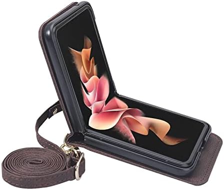 Cep Telefonu Flip Case İçin Samsung Z Flip 3 Kılıf, Galaxy Z Flip 3, Deri Cüzdan Samsung Z Flip 3 Kart Durumda, Katlanır Kapak