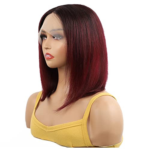 Kırmızı Peruk Kadınlar ıçin insan saçı - Dantel ön insan saçı peruk Ön Koparıp ıle Bebek Saç Düz Tutkalsız Renkli Peruk Siyah