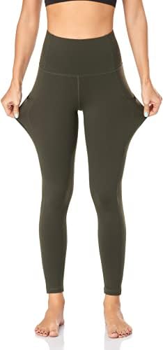 LPUSA Tayt Kadınlar için 3 Cepler ile Karın Kontrol, Kadınlar için Yoga Pantolon, yüksek Belli Bayan Egzersiz Sıkıştırma Tayt