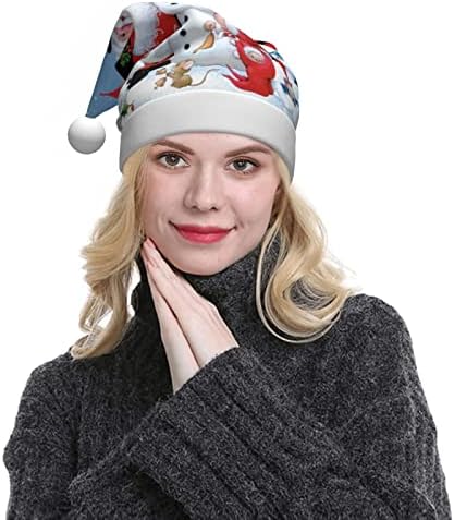 KİYNİDE Noel Şapka Merry Christmas Santa Şapka, Yetişkinler İçin Noel Şapka, Unisex Beyaz Konfor Peluş Kalınlaşmak Noel Parti