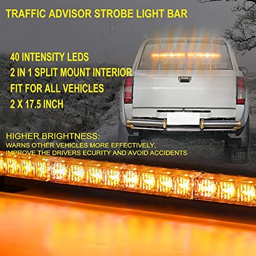 [Yükseltme] ASPL 40 LED 2 in 1 acil yanıp sönen LED trafik danışmanı çakarlı lamba çubuğu, bölünmüş Montaj İç güvenlik uyarı