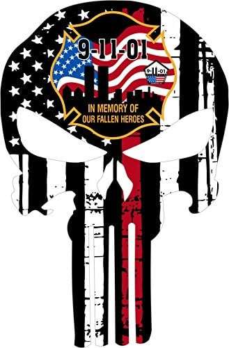 Evan Çıkartmaları Ince Kırmızı Çizgi Itfaiyeci-Düşmüş Kahramanlar 9/11 Çıkartması Vinil Sticker 6