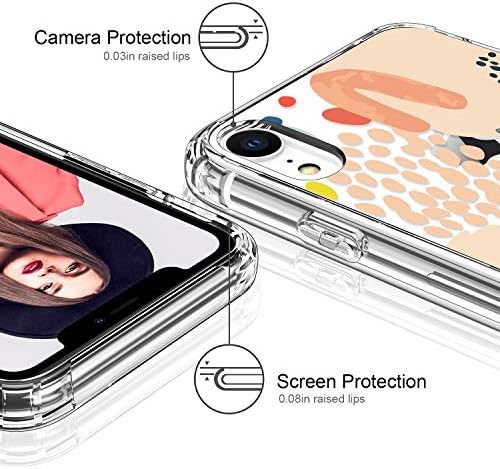 ICEDIO iPhone Xr Kılıf ile Ekran Koruyucu, Temizle ile Çok Renkli Boyama Desenler için Kız Kadın, Darbeye Slim Fit TPU Kapak
