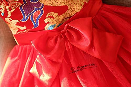 Qipao Elbise Çocuk Çocuk Kız Tang Takım Elbise Cheongsam İşlemeli Prensler Elbise