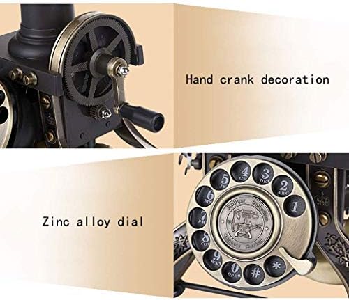 YUBİN Telefon Telefon Avrupa Retro Düğme Çevirme Telefon Döner Gravür Ofis Kablosu Sabit Sabit Hat (Renk: A) (Renk: B)