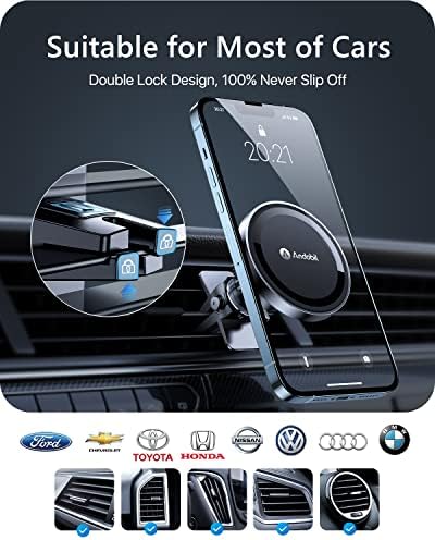 [Yeni] andobil Manyetik Araç Havalandırma Montaj MagSafe Araç Montaj ile Uyumlu iPhone 13 12 Pro Max Mini [Güçlü Mıknatıs,