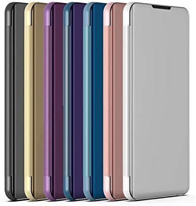 Cep Telefonu Kılıfı ıçin Büyük Huawei P40 Lite / Nova 7i Kaplama Ayna Yatay Çevir Deri Kılıf ıle Tutucu(Gümüş) (Renk: Gümüş)