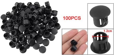 uxcell Plastik Kilitleme Deliği Fişleri Siyah 100 Adet w 9/16 Kafa