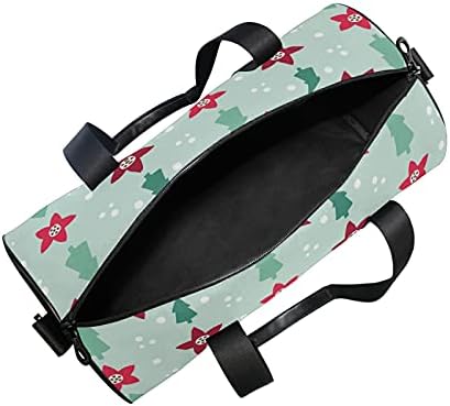 Spor çantası spor spor çantası Haftasonu Çanta Tote Noel Ağacı Kırmızı Yeşil Yeni Yıl Kış Seyahat egzersiz Çantası Omuz sırt