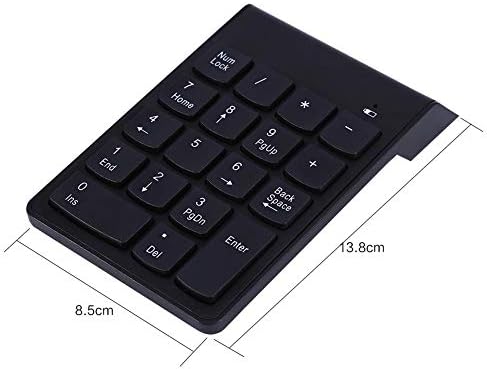 Sayısal Tuş Takımı, 2.4 G 18 Tuşları Kablosuz Ultra Ince Numarası Klavye ile Mini USB Alıcı+Otomatik Uyku Modu için Dizüstü