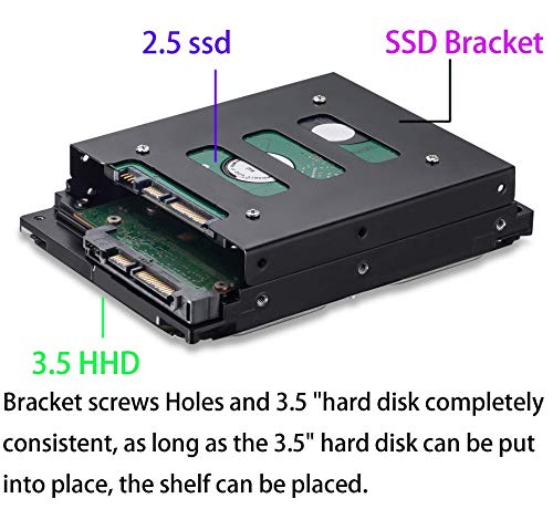SSD Montaj Braketi 2.5 ila 3.5 Adaptör 2 Paket, Ruaeoda SSD Braketi SSD Tepsi Adaptörü 2.5 ila 3.5 HDD SSD sabit disk Sürücüsü