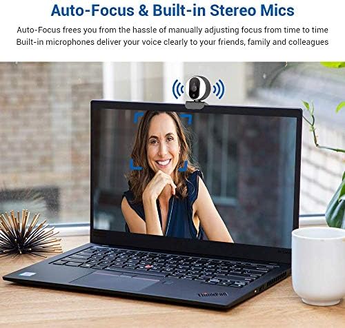 Halka Işıklı ve Çift Mikrofonlu NexiGo Streaming Webcam, Gelişmiş Otomatik Odaklama, Dokunmatik Kontrollü Ayarlanabilir Parlaklık,