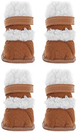 2 Pairs Pet Kısa Çizmeler Köpek Kar Botları Pet Kar Ayakkabısı Kış Çizmeler için Açık Havada Pet Köpek Malzemeleri