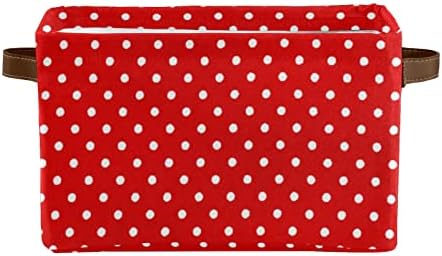 Kırmızı Polka Dot Depolama Bin Kutusu Kolu ile Katlanabilir Klozet Organizatör Sepeti Giysi Evcil Oyuncak Kreş için