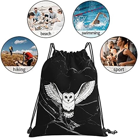 Baykuş ipli sırt çantası spor salonu spor dize çanta yüzme Sackpack erkekler kadınlar için