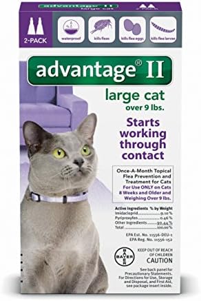 Avantaj II Pire Kontrolü Büyük Kedi (9 lbs'nin Üzerindeki Kediler için.)- 2 Ay